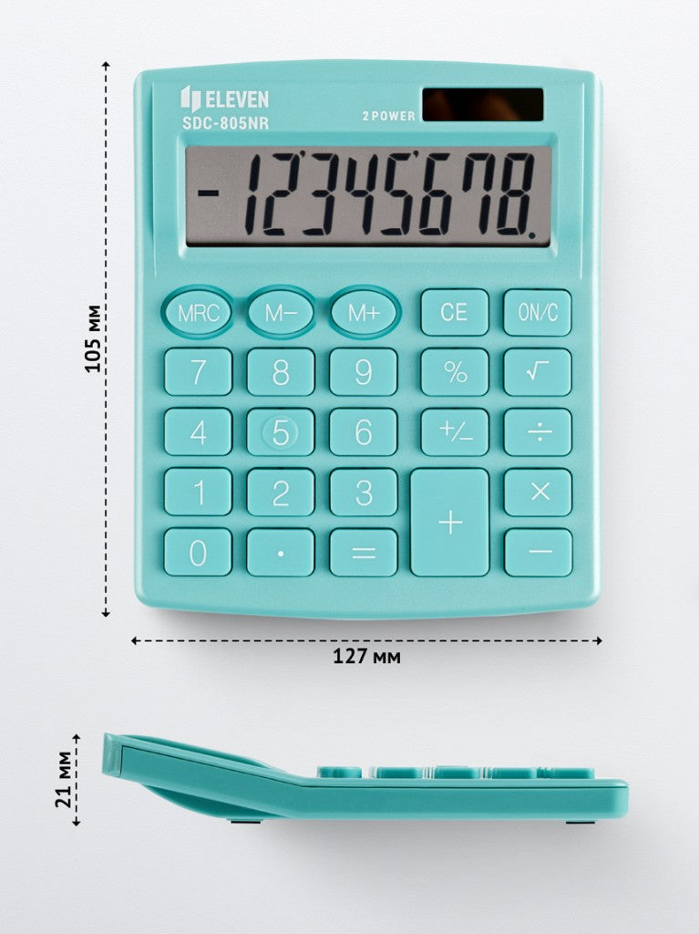 Calculator de birou 8 digiți, 120 x 105 x 21 mm, Eleven SDC-805
