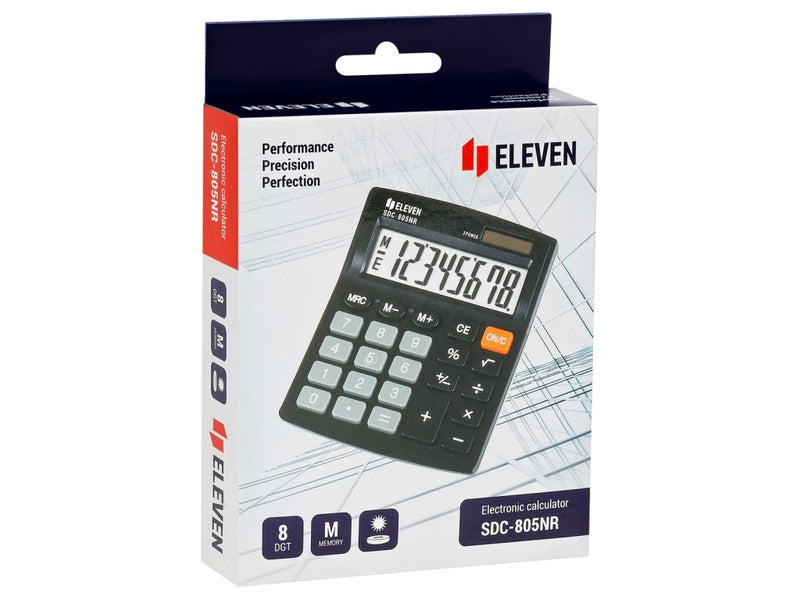 Calculator de birou 8 digiți, 120 x 105 x 21 mm, Eleven SDC-805NR