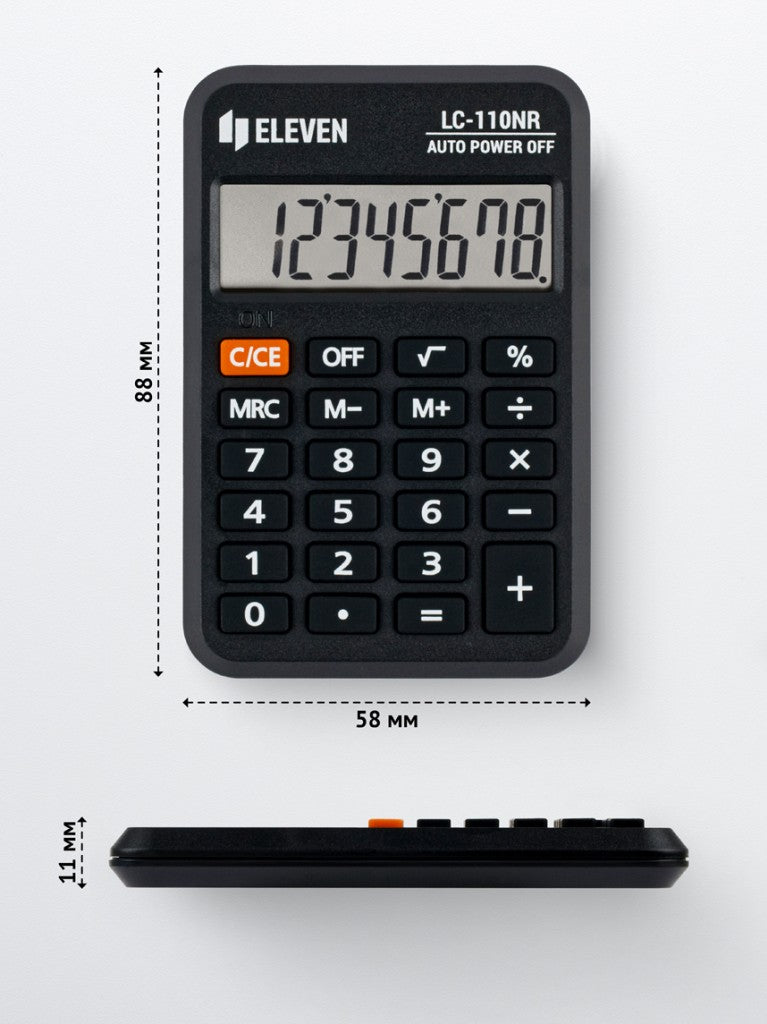 Calculator de buzunar 8 digiți, 88 x 58 x 11 mm, Eleven LC-110NR