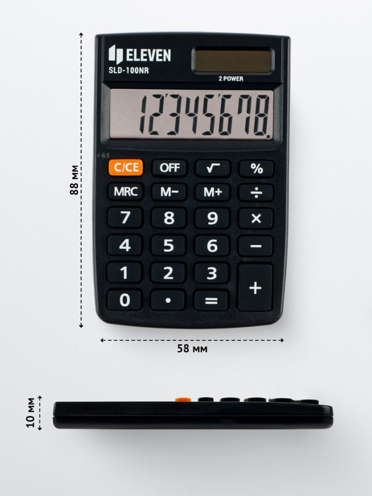 Calculator de buzunar 8 digiți, 88 x 58 x 10 mm, Eleven SLD-100NR