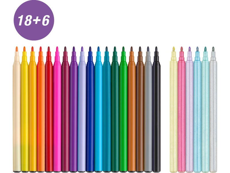 Carioca unicorni Faber-Castell 18 + 6 culori /set