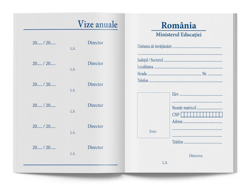 Carnet de elev pentru clasele V-VIII
