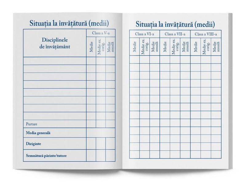 Carnet de elev pentru clasele V-VIII