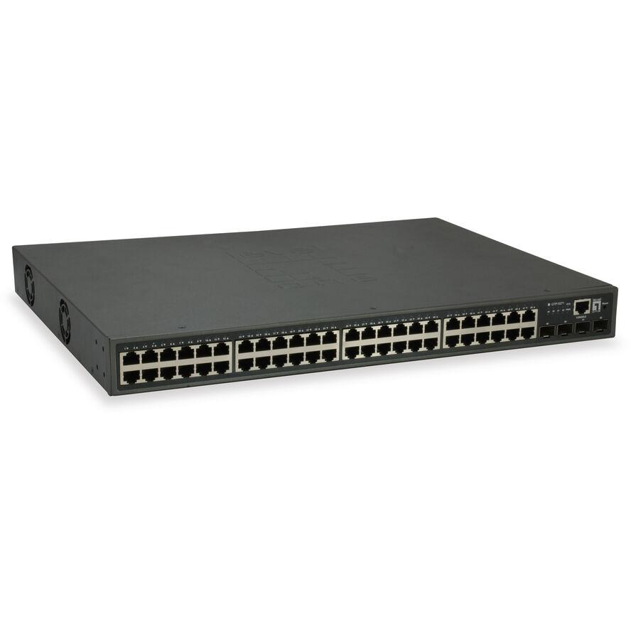 LevelOne GTP-5271 hálózati kapcsoló Vezérelt L3 Gigabit Ethernet (10/100/1000) Ethernet-áramellátás (PoE) támogatása Szürke (GTP-5271)-0