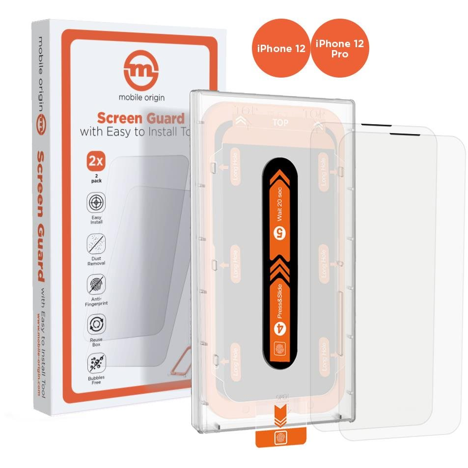 Mobile Origin Screen Guard iPhone 12 Pro / 12 s üvegfólia + applikátor - 2 pack (SGA-i12Pro-2pk)-0
