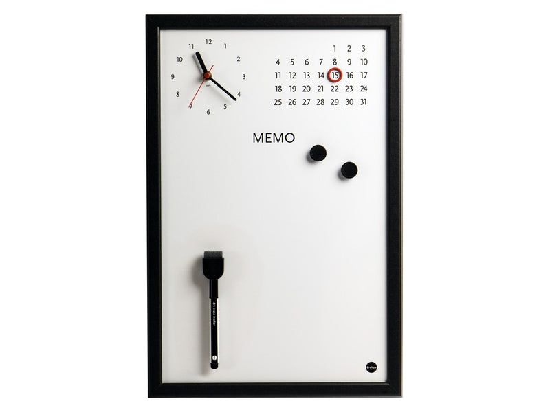 Tabla magnetică cu ceas MEMO Bi-Silque