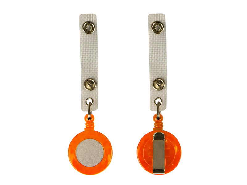 Clip din plastic cu fir retractabil pentru portecuson