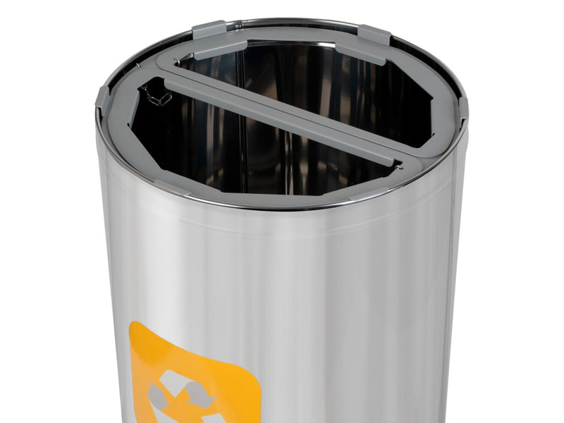 Coș inox colectare selectivă 2 compartimente 2 x 35 L