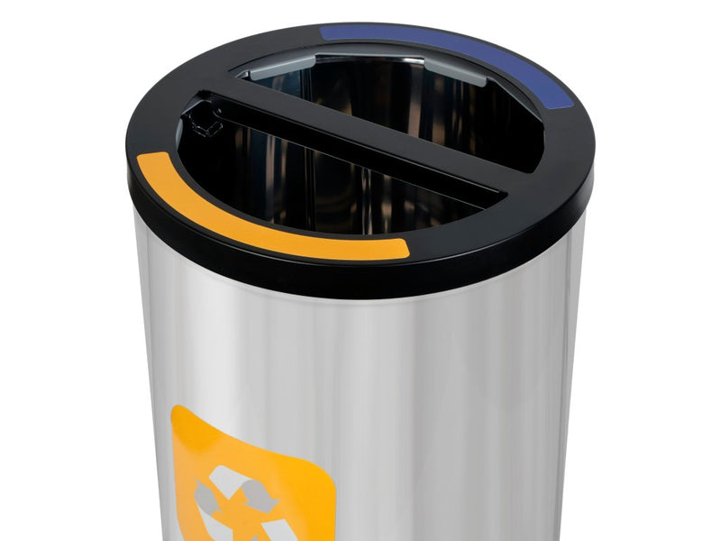 Coș inox colectare selectivă 2 compartimente 2 x 35 L