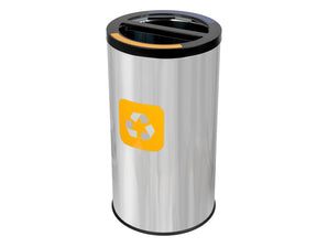 Coș inox colectare selectivă 2 compartimente 2 x 35 L