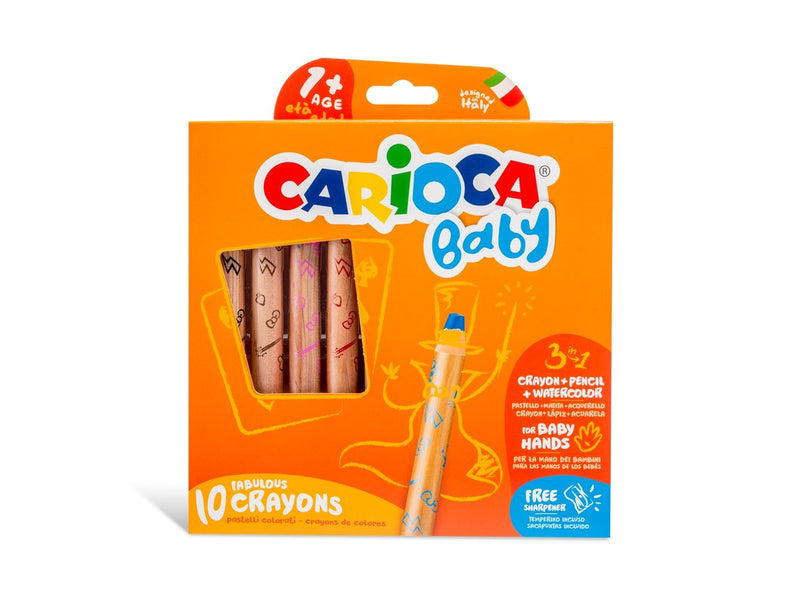 Creioane color 3 in 1 Baby Carioca 10/set