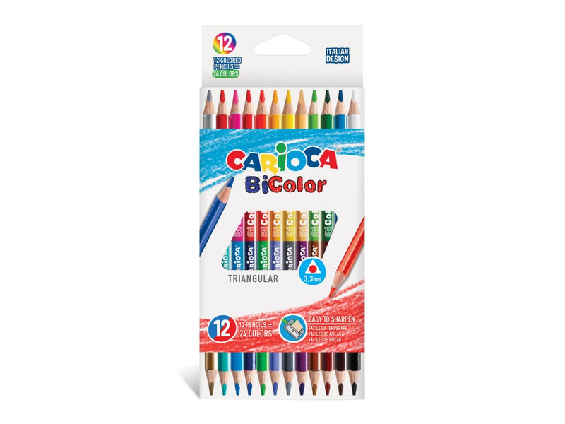 Creioane color Carioca BiColor 12/set