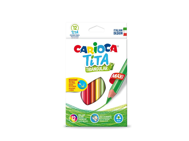 Creioane color Tita Triunghiular Maxi Carioca 12/set