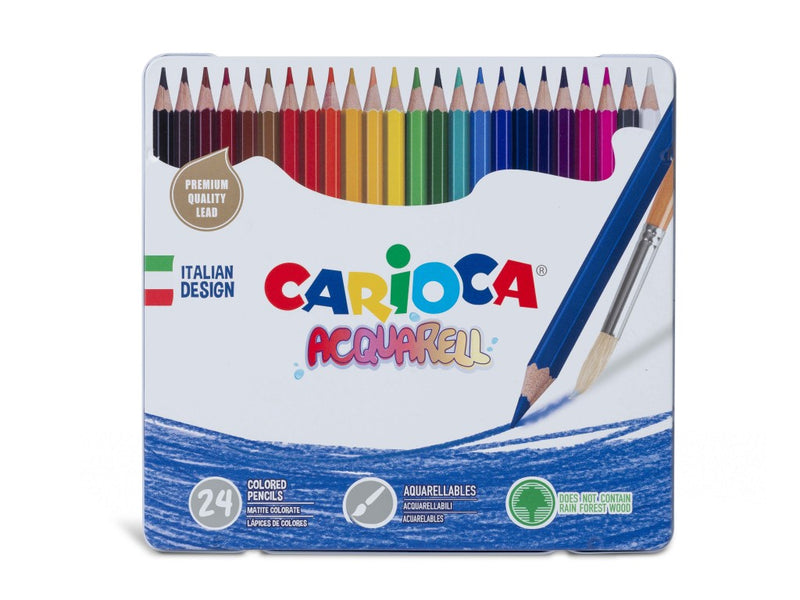 Creioane colorate Carioca Aquarell 24/cutie metalică