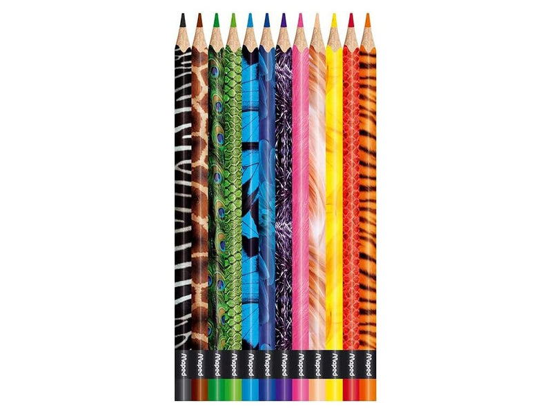 Creioane colorate Maped Color'Peps Animals 12 culori/set FSC