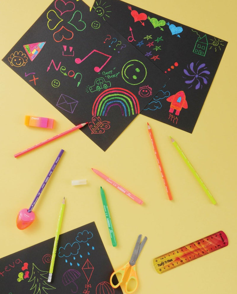 Creioane colorate Maped Color'Peps Neon 12 culori/set FSC
