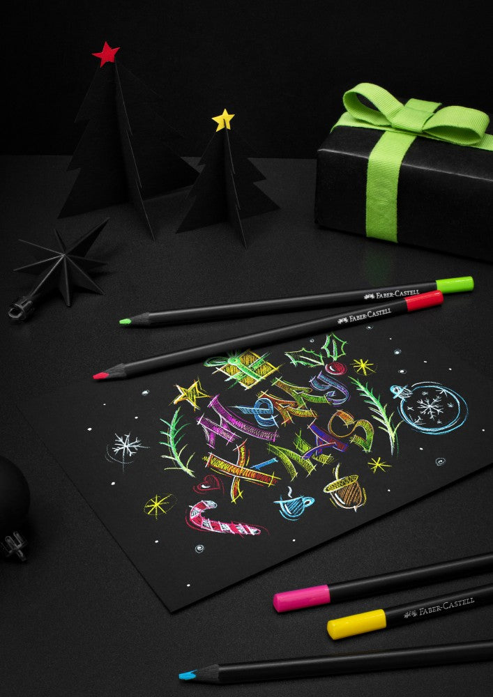 Creioane colorate triunghiulare black edition Faber-Castell 36 culori/set