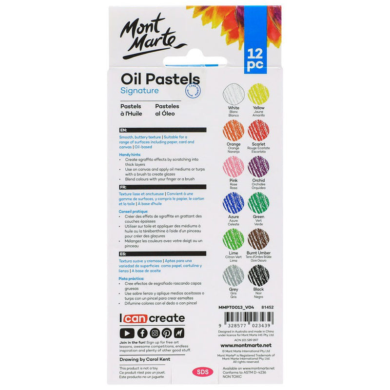 Creioane Oil Pastel Mont Marte 12/set