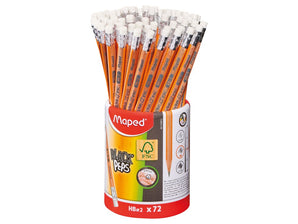Creion cu gumă Maped Black'Peps HB borcan x 72 FSC