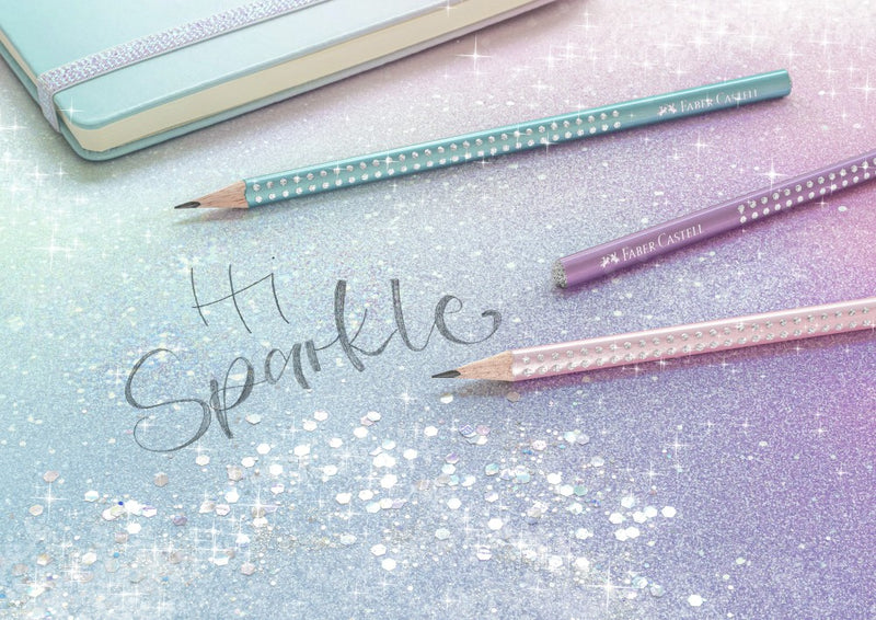 Creion grafit B triunghiular sparkle rose metalizat 2023 Faber-Castell