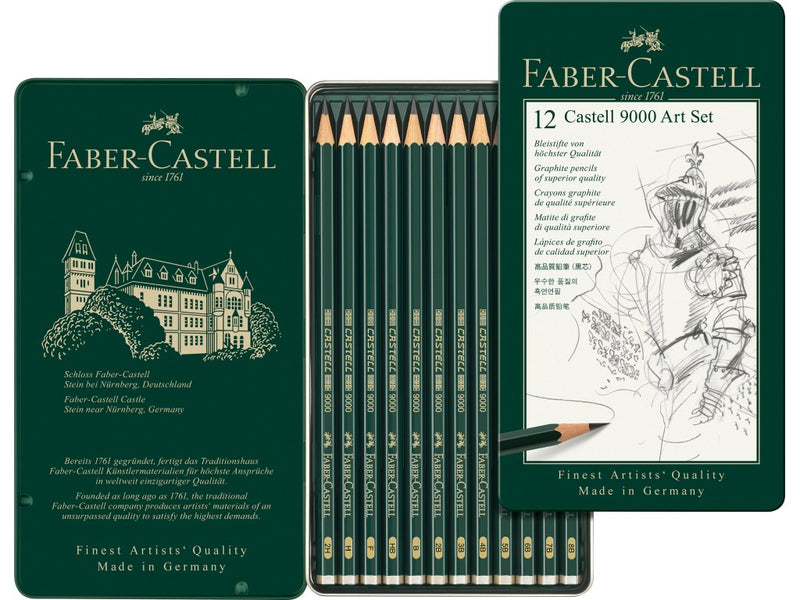Creion grafit hexagonal Artă Castell 9000 Faber-Castell 12 buc/set