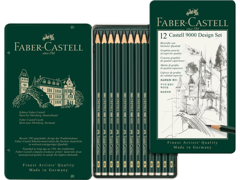 Creion grafit hexagonal Design Castell 9000 Faber-Castell 12 buc/set