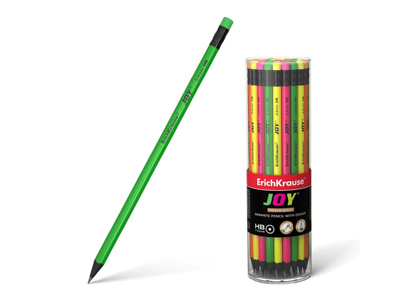 Creion rotund cu gumă JOY HB EK