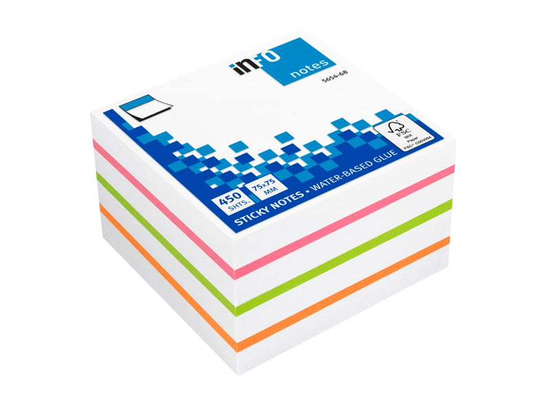 Cub notițe adezive 75 x 75 mm 450 file Info Notes