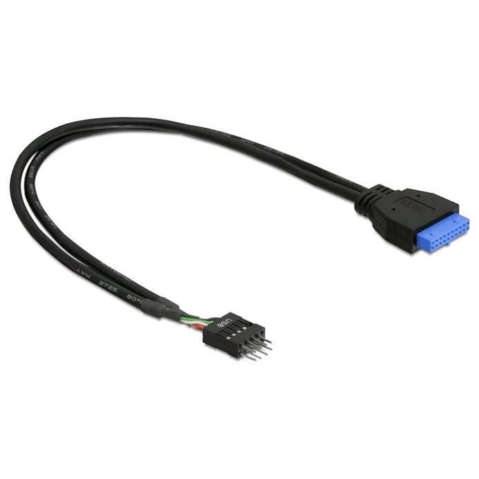 Delock USB 3.0 pin header 19 tűs anya > USB 2.0 pin header 8 tűs male (83095) (83095)-0