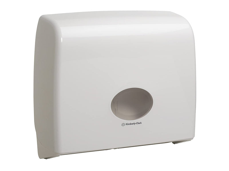 Dispenser Kimberly Clark Aquarius alb pentru hârtie igienică, midi, jumbo, design elegant