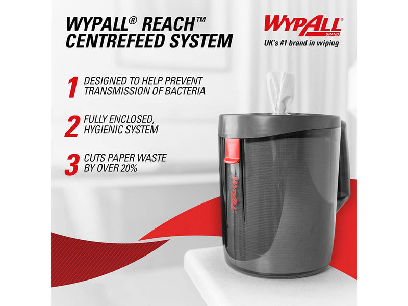 Dispenser Kimberly-Clark WypAll Reach, negru, compatibil cu rolele WypAll