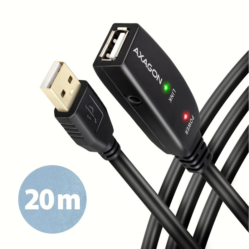 Axagon ADR-220 aktív USB hosszabbító kábel 20m (ADR-220)-0