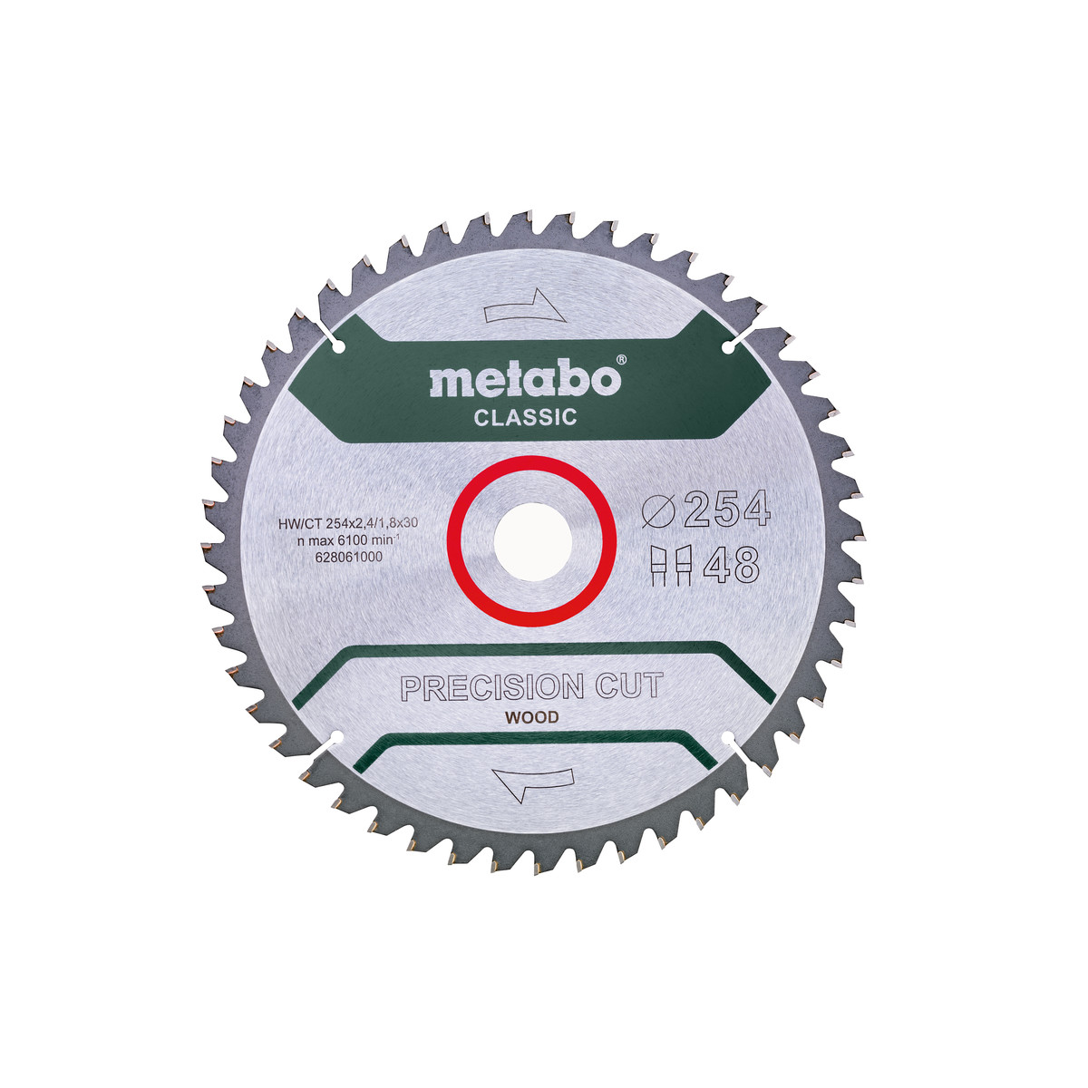 Metabo 628061000 Precision Cut Wood Classic Z48 Körfűrészlap - 254x30 (628061000)-0