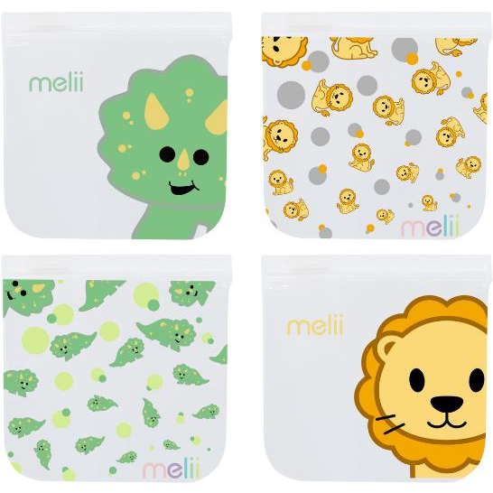 Melii Oroszlán és Dinoszaurusz újrafelhasználható uzsonnás tasakok, 4 db (790693212308)-0
