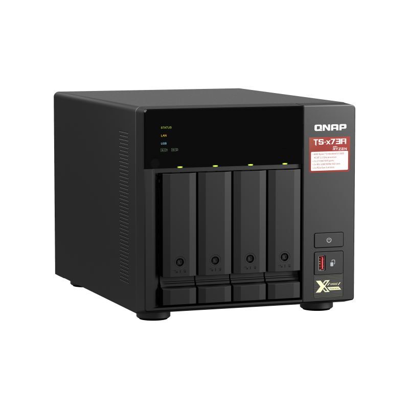 4-bay NAS, AMD Ryzen V1000 series V1500B 4C/8T 2.2GHz, 8GB DDR4 RAM (2 x SODIMM (TS-473A-8G)-0