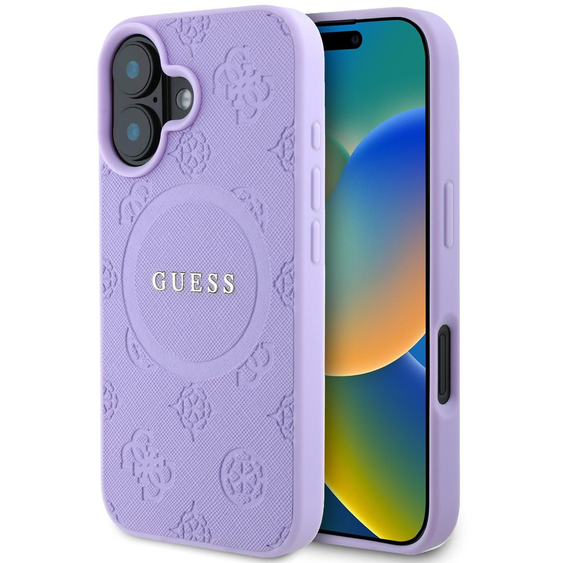 Guess Saffiano Peony Stamp iPhone 16 MagSafe lila tok (GUHMP16SPSAPSMEU)-0