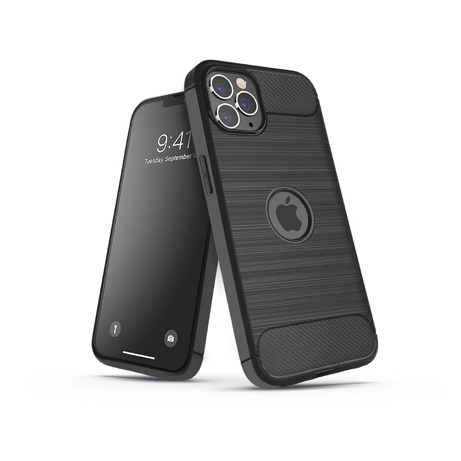 Apple iPhone 14 szilikon hátlap - Carbon Logo - fekete (PT-6525)-0