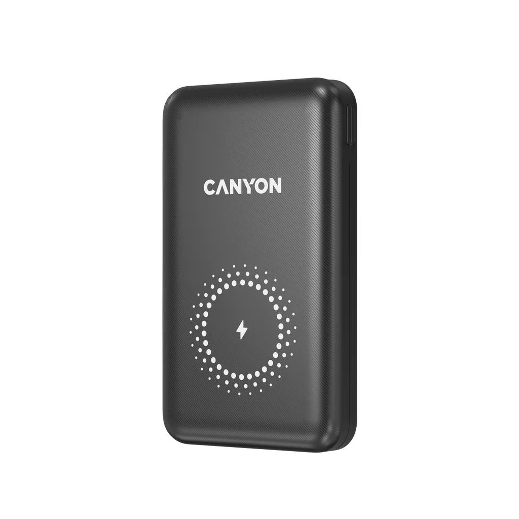 Canyon CNS-CPB1001B 10000mAh Power Bank vezeték nélküli töltés funkcióval fekete (CNS-CPB1001B)-0