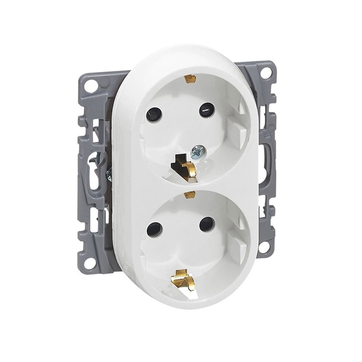 Legrand 764544 Niloé 2 db 2P+F csatlakozós fali konnektor gyermekvédelemmel (764544)-0