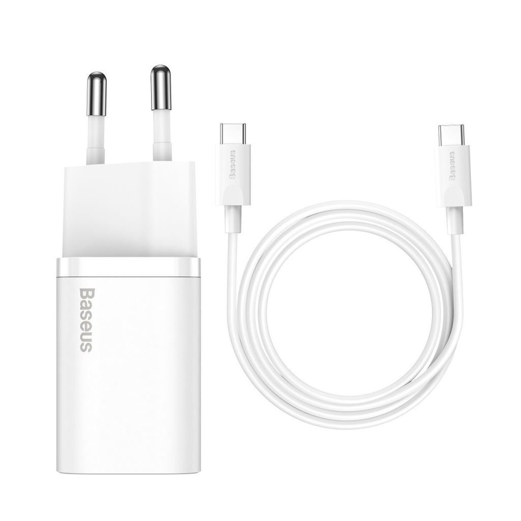 Baseus Super Si 1C gyorstöltő adapter 1m töltőkábellel fehér (TZCCSUP-L02) (TZCCSUP-L02)-0