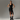 Rochie neagra din lycra cu copci metalice Alma