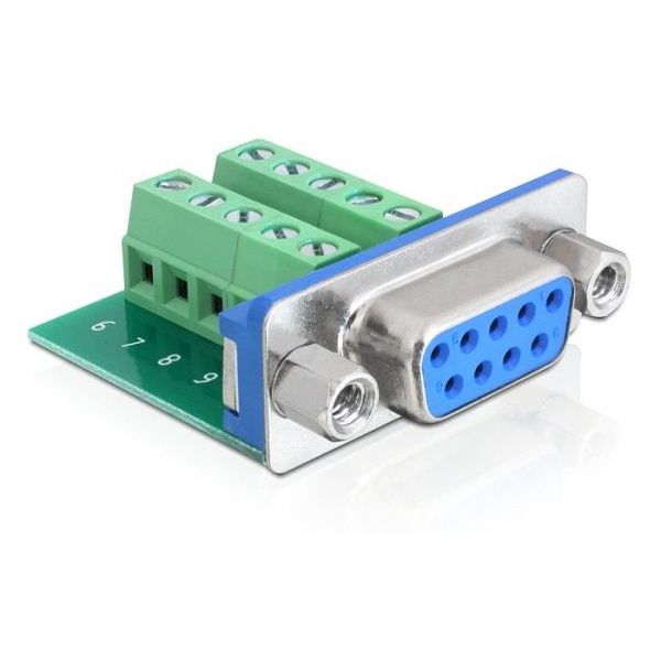 Delock DL65268 D-Sub 9 pin anya -> terminál blokk 10 pines adapter (DL65268)-0