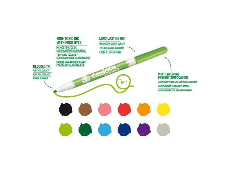 Fineliner Carioca Fabric 10/set