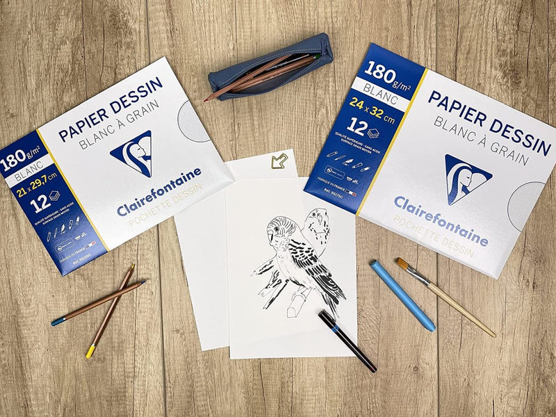 Hârtie desen A3 224 g/mp 10 coli/plic Clairefontaine