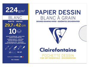 Hârtie desen A3 224 g/mp 10 coli/plic Clairefontaine
