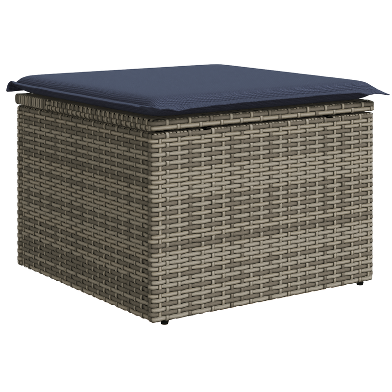 Scaun de grădină cu pernă Gri 55 x 55 x 37 cm poliratan