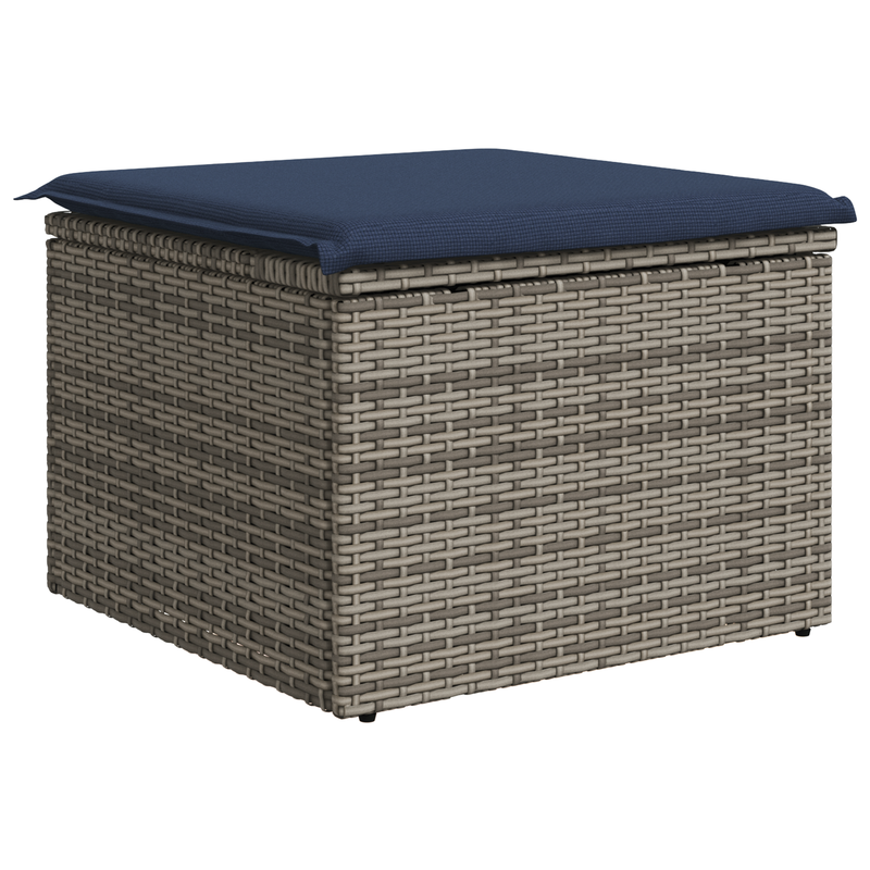 Scaun de grădină cu pernă Gri 55 x 55 x 37 cm poliratan