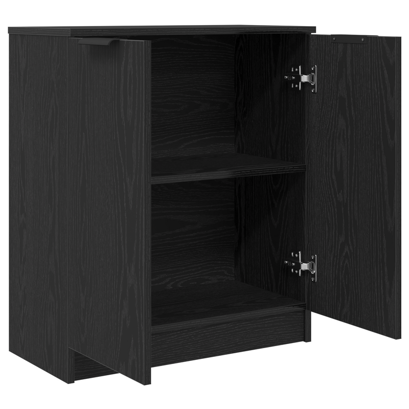 Bufet Stejar Negru 60 x 30 x 70 cm Lemn prelucrat