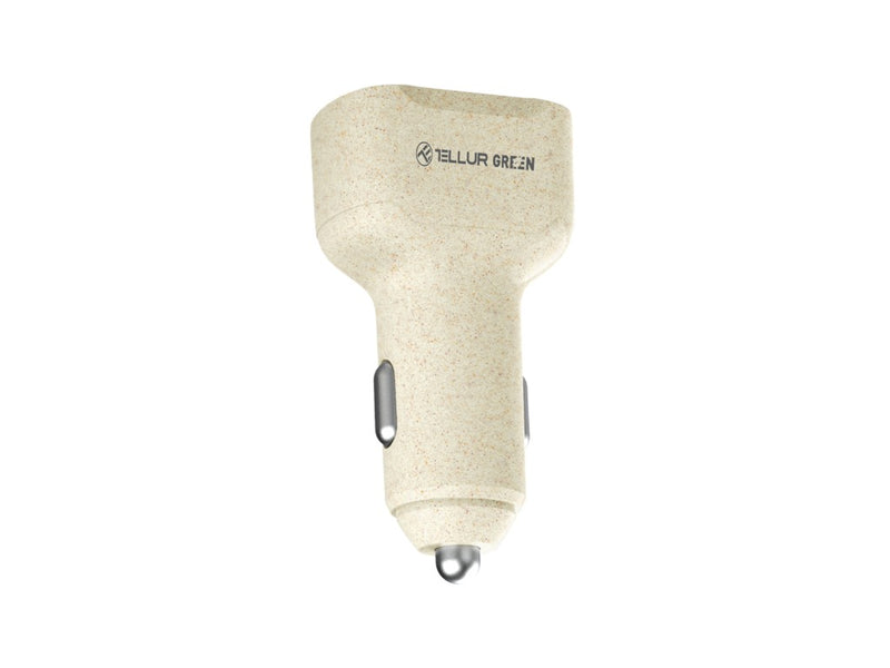 Încărcător auto Tellur Green 36W 6A (PD18W + QC 3.0), crem