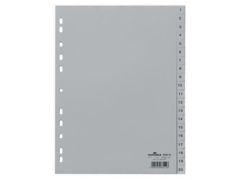 Index plastic A4 1-20 Durable